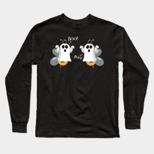 Ghost Bees Saying Boo Funny Halloween Costume Long Sleeve T-Shirt